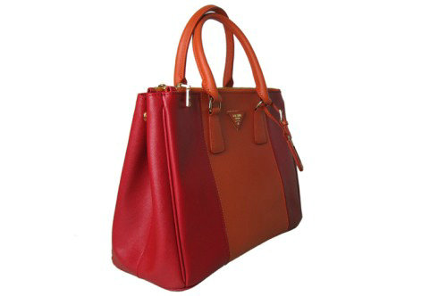 online 2014 Prada saffiano calfskin tote bag BN1786 red&orange